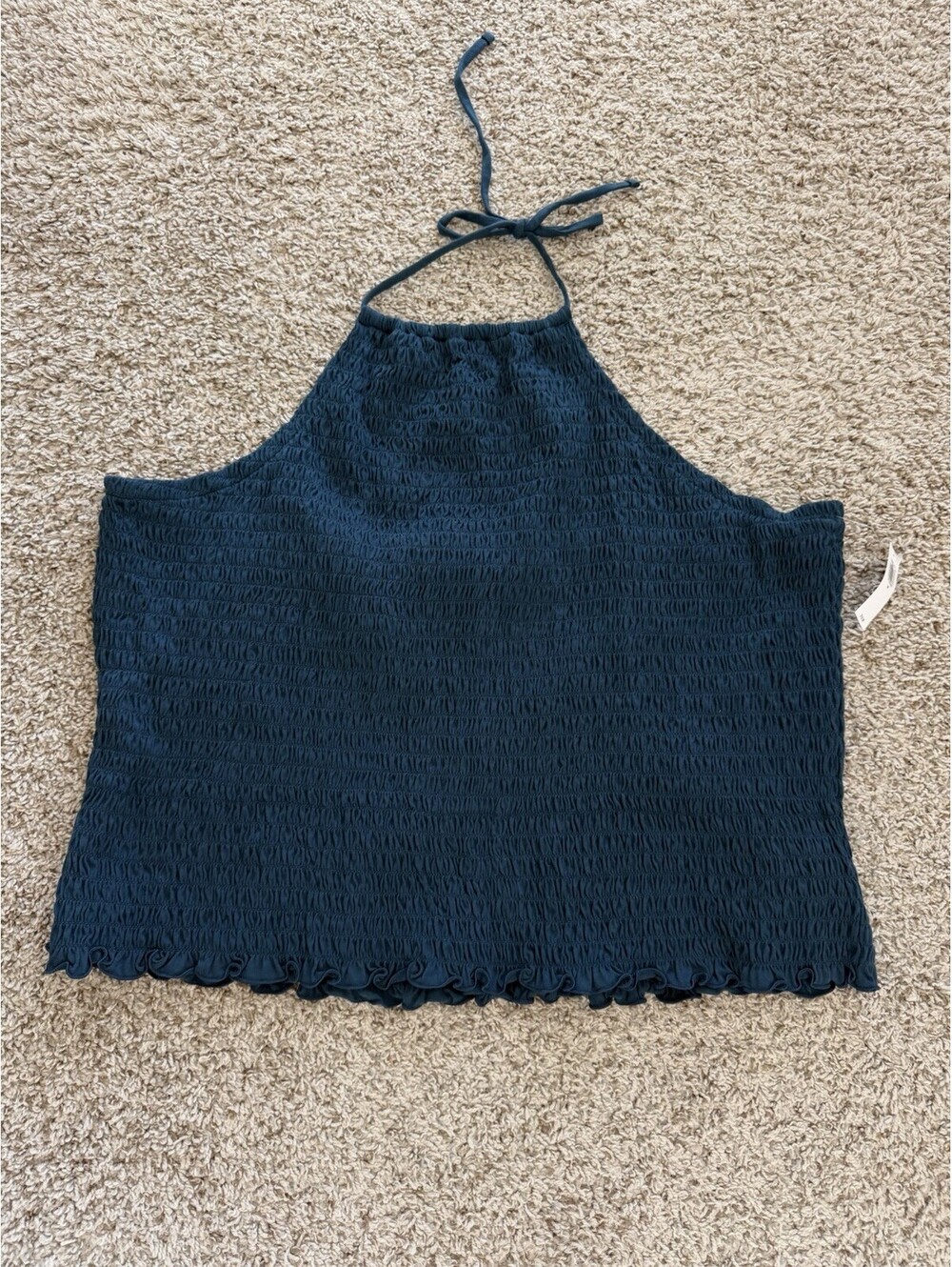 Old Navy Navy Smocked Halter Top Size 3X NWT Beach Summer Resort Wear